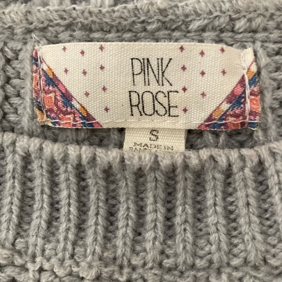 Pink Rose Sweaters Chunky Knit Crew Neck Sweater Poshmark